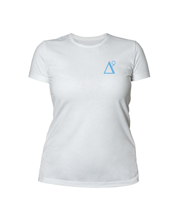 Delta 9 Women's T-Shirt - Triangle 9 Logo - White