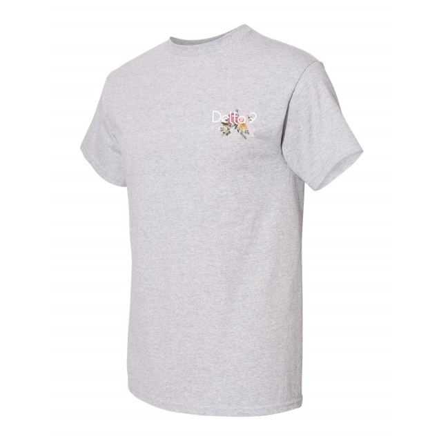 Delta 9 Men's T-Shirt - Delta 9 Flower Logo - Light Grey