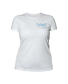Delta 9 Women's T-Shirt - Delta 9 Cannabis Logo - White