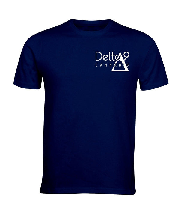 Delta 9 Men's T-Shirt - Delta 9 Cannabis Logo - Navy