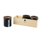 H/F - RYOT Jar Box w/ 3 Black Jars and Walnut Tray Lid