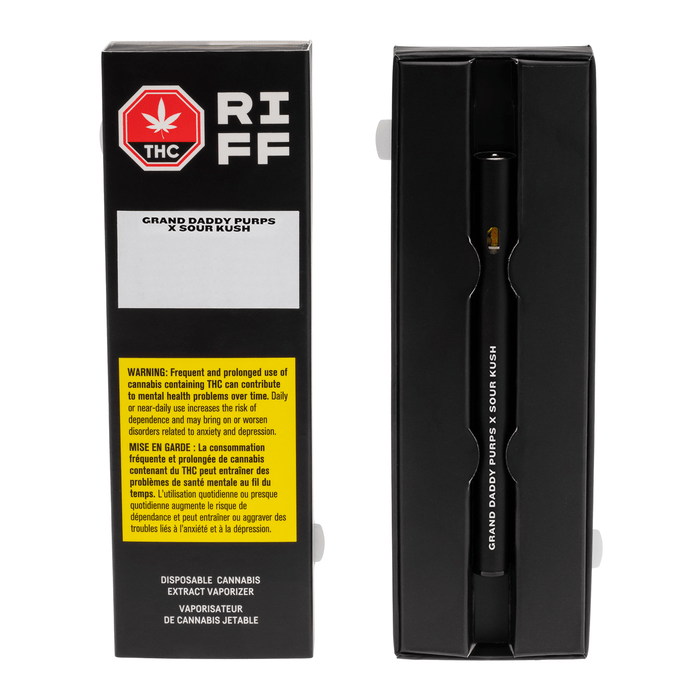 Riff - GR Daddy Purps Sour Kush Vape - Single Use with Battery