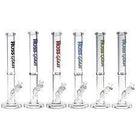Hoss Glass - 14" 38mm Straight Tube with Super Thick Embossed Base, Colored Logo, and Carry Box